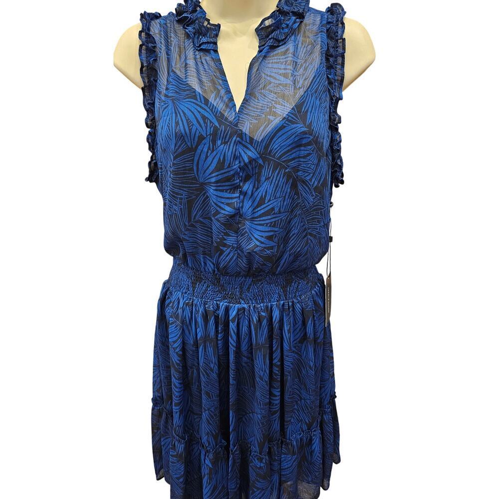 NWT Tommy hilfiger flare elastic waist sz 10 sheer lined chiffon shift dress NEW